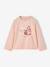 T-shirt manches longues fille écru+rose poudré - vertbaudet enfant 