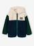 Gilet zippé à capuche garçon bleu moyen+vert sapin - vertbaudet enfant 