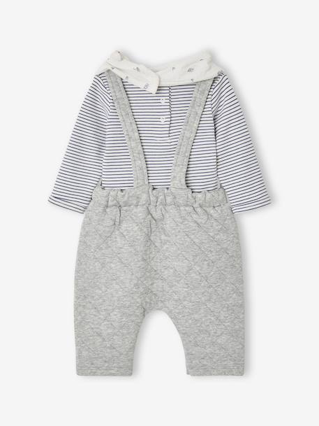 Personaliseerbare 3-delige babyset gemêleerd grijs - vertbaudet enfant 