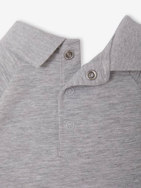 Lot de 2 bodies naissance manches longues col polo gris chiné - vertbaudet enfant 