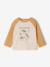 T-shirt baby met lange mouwen en een geplaatste print aan de voorkant currygeel+marineblauw - vertbaudet enfant 