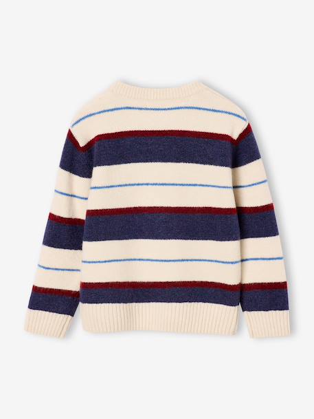 Pull garçon manches longues marine+noisette - vertbaudet enfant 