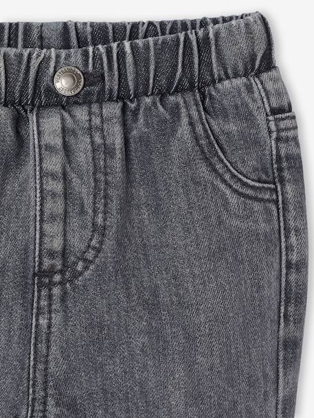 Basics denim jeans voor baby's met elastische tailleband en zakken denimgrijs+ongewassen denim - vertbaudet enfant 