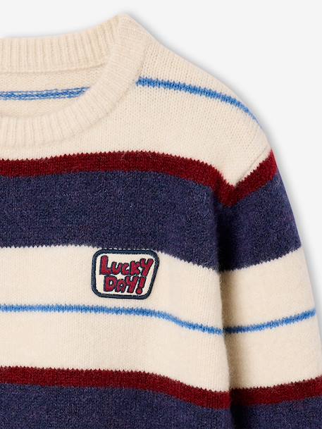 Pull garçon manches longues marine+noisette - vertbaudet enfant 