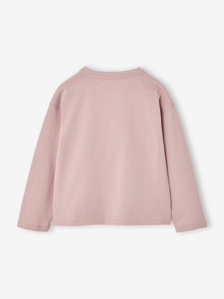 T-shirt met lange mouwen voor meisjes groen+inktblauw+lichtroze - vertbaudet enfant 