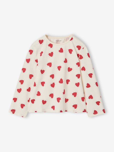 Meisjes T-shirt met lange mouwen ecru+grijs+marineblauw - vertbaudet enfant 