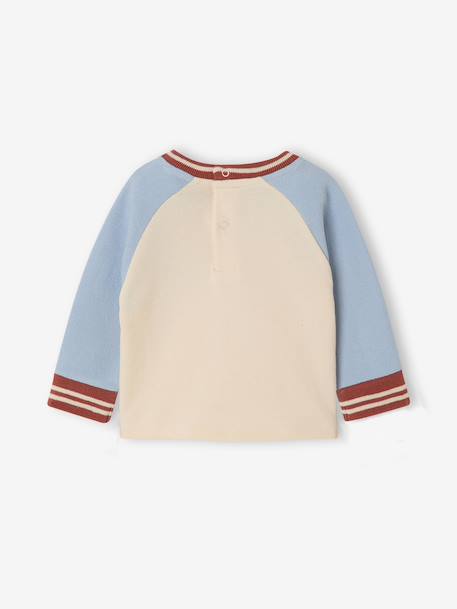 T-shirt manches longues bébé garçon bleu grisé+vanille - vertbaudet enfant 