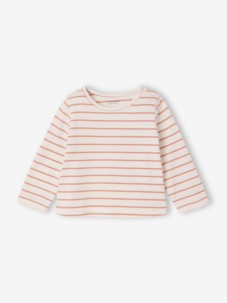 Set van 3 T-shirts Basics baby met lange mouwen oudroze+roze (poederkleur) - vertbaudet enfant 