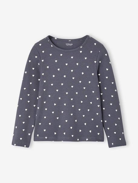 Lot de 3 T-shirts manches longues fille écru+encre+vanille - vertbaudet enfant 