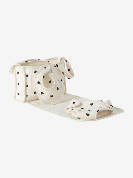 Premium poppenluiertas + luier + slab ecru+rood+zwart - vertbaudet enfant 