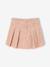 Jupe short fille plissée beige+bordeaux+vert anglais - vertbaudet enfant 