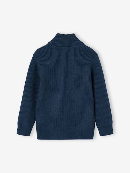 Pull col montant croisé garçon bleu océan - vertbaudet enfant 