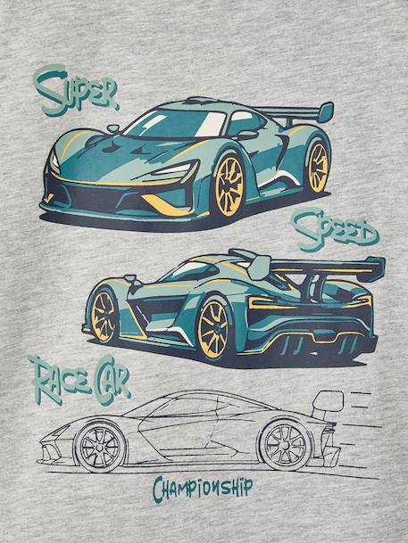 Jongens-T-shirt met ludiek patroon ecru+gemêleerd grijs+leigrijs - vertbaudet enfant 