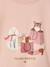 T-shirt manches longues fille écru+rose poudré - vertbaudet enfant 