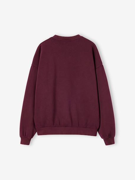 Oversized sweatshirt met luipaardprint voor meisjes JONEN antraciet+bordeauxrood - vertbaudet enfant 