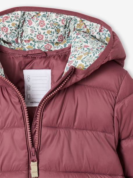 Doudoune fille légère à capuche lilas+marine+prune+rose+vert de gris - vertbaudet enfant 