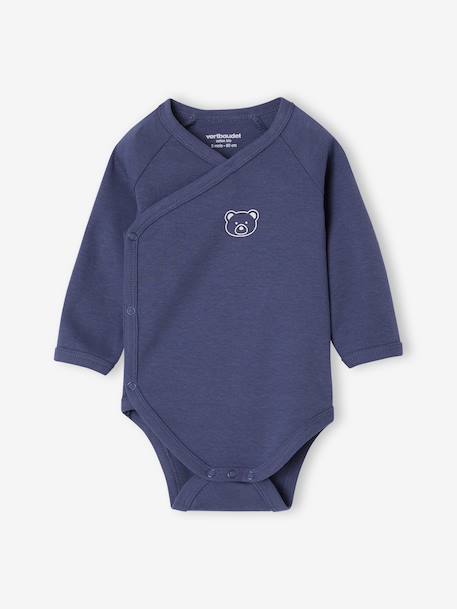 Lot de 3 bodies naissance garçon manches longues bleu - vertbaudet enfant 