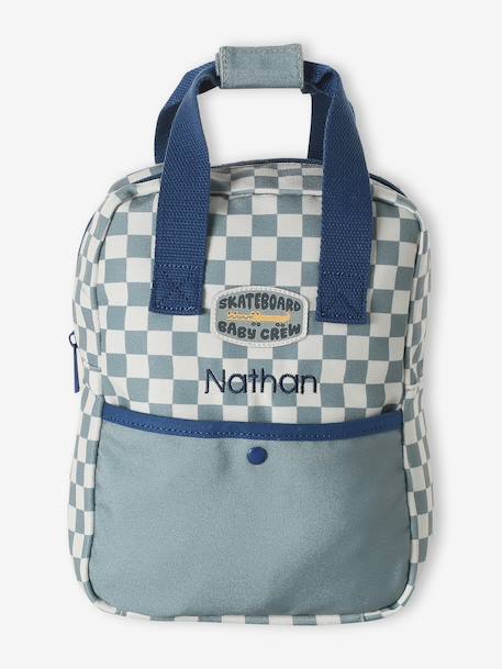 Sac à dos bébé personnalisable bleu grisé - vertbaudet enfant 