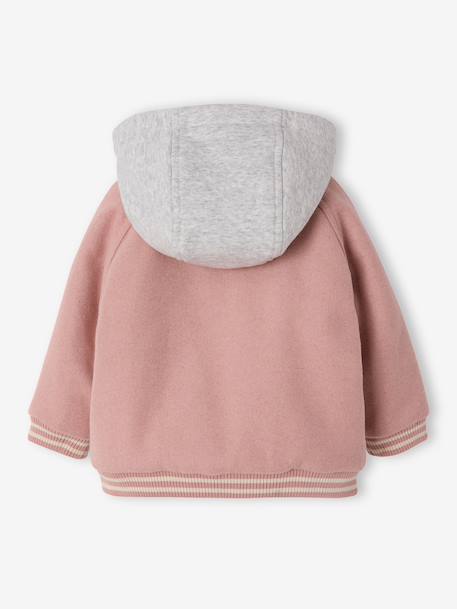 Teddy bébé fille à capuche rose poudré - vertbaudet enfant 