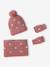 Ensemble fille tricot bonnet, snood et mitaines rose - vertbaudet enfant 