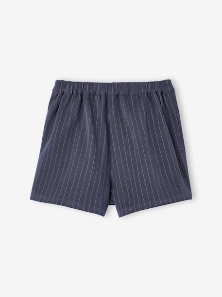 Jupe-short plissée fille anthracite+marine - vertbaudet enfant 