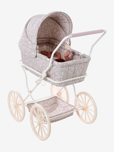Poppenwagen ecru+rozen+zwart - vertbaudet enfant 