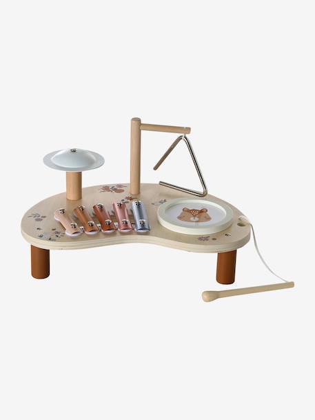 Mini table d'activités musicale en bois FSC® bois+rose - vertbaudet enfant 