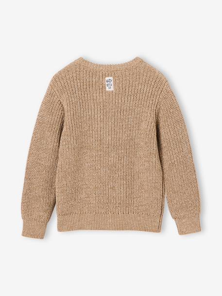 Jongens trui met ronde hals gemêleerd beige - vertbaudet enfant 