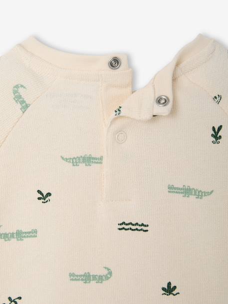 T-shirt manches longues bébé garçon bleu grisé+vanille - vertbaudet enfant 