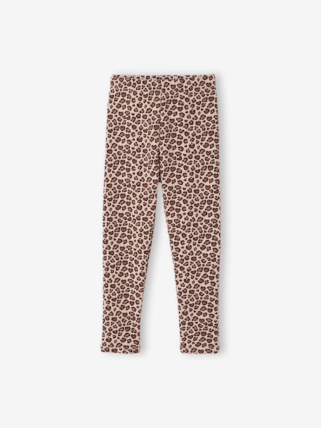 Meisjeslegging met fleecevoering Bruin met print+chocoladebruin+donkergrijs+grijs, bedrukt+inktblauw+rozenhout - vertbaudet enfant 