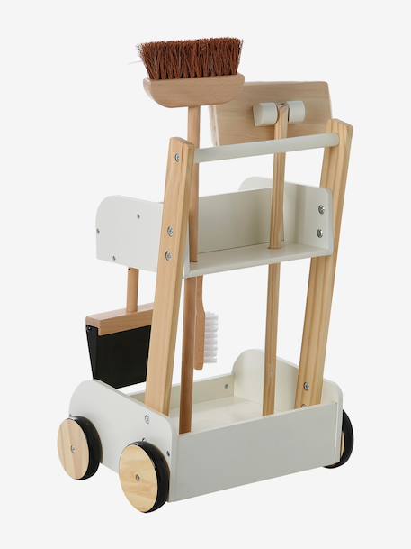 Houten schoonmaakkar ecru - vertbaudet enfant 