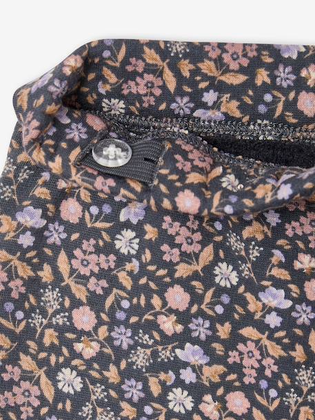 Meisjeslegging met fleecevoering Bruin met print+chocoladebruin+donkergrijs+grijs, bedrukt+inktblauw+rozenhout - vertbaudet enfant 