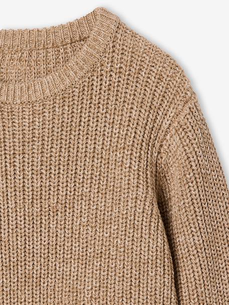 Pull col rond garçon beige chiné - vertbaudet enfant 