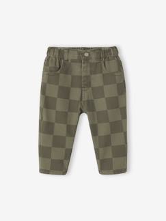 Baby-Broek, jean-Babyjongensbroek met ruitdessin