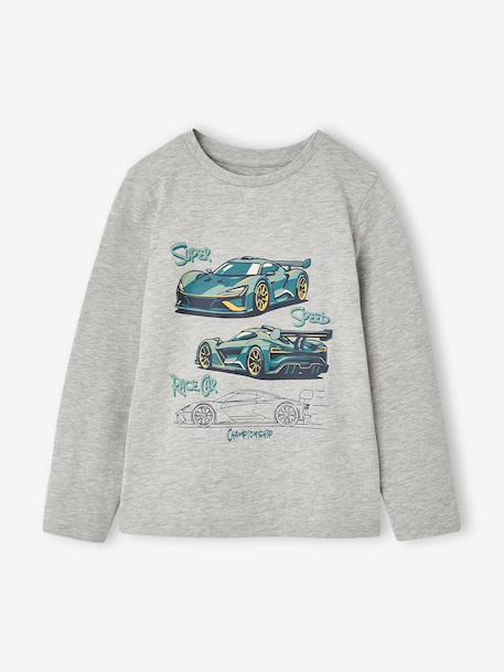 T-shirt motif ludique garçon écru+gris ardoise+gris chiné - vertbaudet enfant 