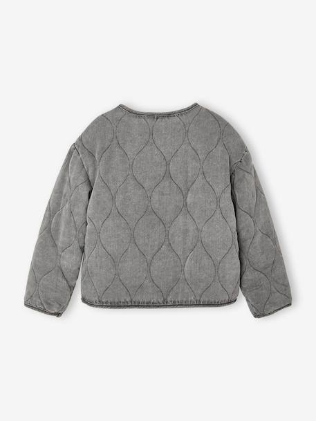 Veste matelassée fille doublée sherpa anthracite+rose - vertbaudet enfant 