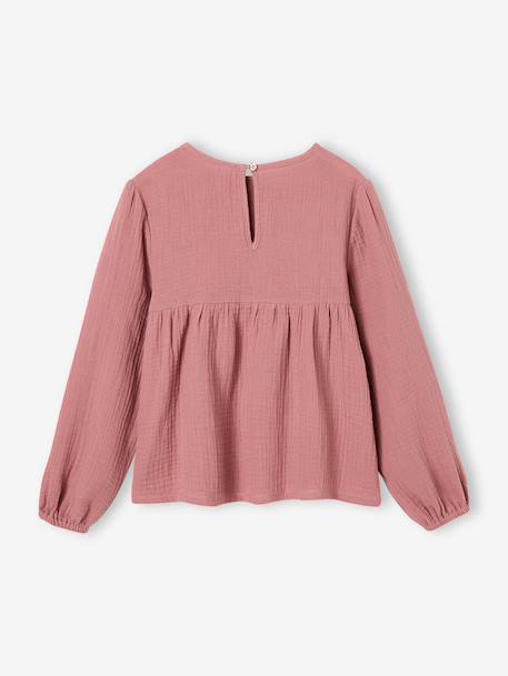Blouse manches longues fille blush+écru - vertbaudet enfant 