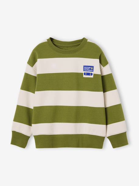 Sweat garçon col rond marine+noisette+pistache - vertbaudet enfant 