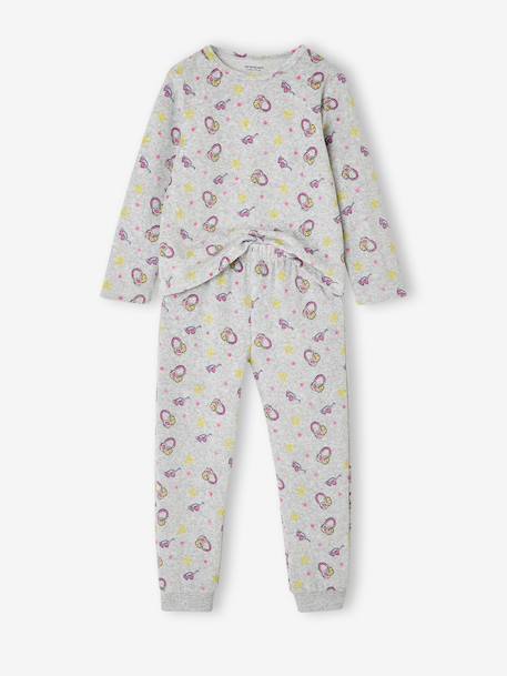 Set van 2 lange meisjespyjama's gemêleerd grijs - vertbaudet enfant 