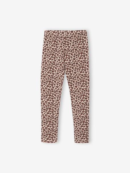 Meisjeslegging met fleecevoering Bruin met print+chocoladebruin+donkergrijs+grijs, bedrukt+inktblauw+rozenhout - vertbaudet enfant 