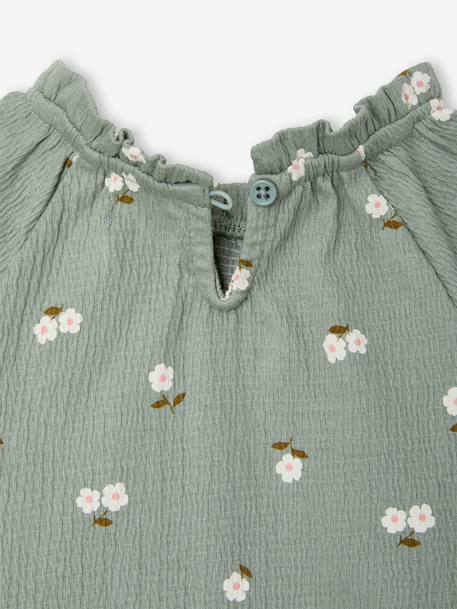 Babyshirt met lange mouwen en print saliegroen+vanille - vertbaudet enfant 