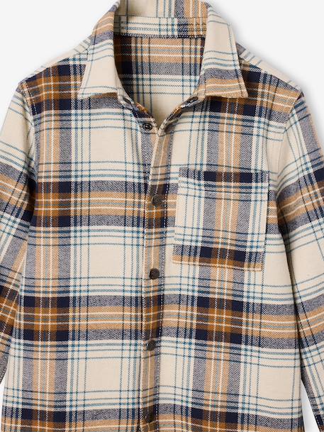 Chemise à carreaux en flanelle garçon bleu ardoise+bleu nuit+camel+carreaux marine+carreaux vert+vert anglais - vertbaudet enfant 
