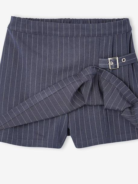 Jupe-short plissée fille anthracite+marine - vertbaudet enfant 
