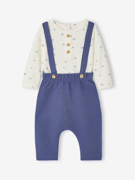 Babyset met body en broek middenblauw - vertbaudet enfant 