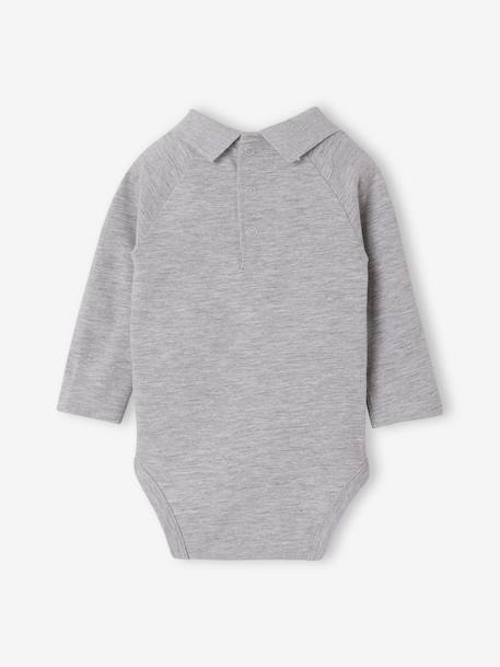 Set van 2 babyrompers met polokraag gemêleerd grijs - vertbaudet enfant 