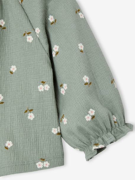 Babyshirt met lange mouwen en print saliegroen+vanille - vertbaudet enfant 