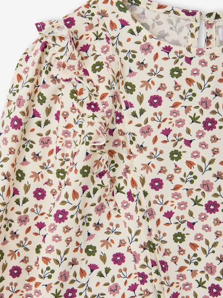Robe courte fille manches longues ivoire+vanille - vertbaudet enfant 
