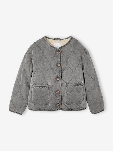 Fille-Manteau, veste-Veste matelassée fille doublée sherpa