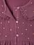 Chemise fille gaze de coton col brodé écru+prune - vertbaudet enfant 