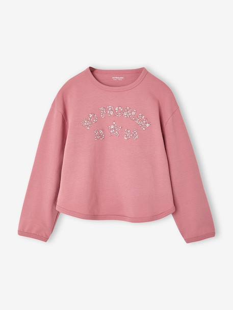 Meisjesshirt met lange mouwen ecru+zachtpaars - vertbaudet enfant 